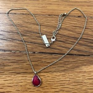 Kendra Scott red stone teardrop necklace